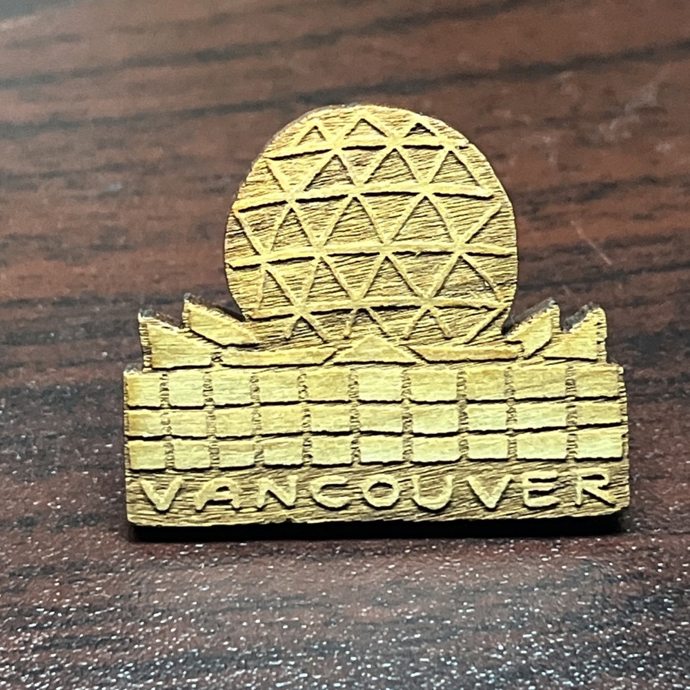 Vancouver Canada Science World Wooden Lapel Hat Pin